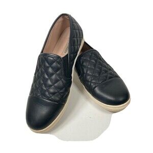 STEVE MADDEN Women’s Zaander Quilted Slip On Sneakers  Black Shoes Size 10M